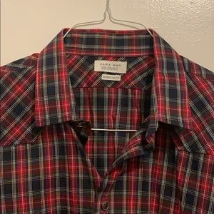plaid button down shirt